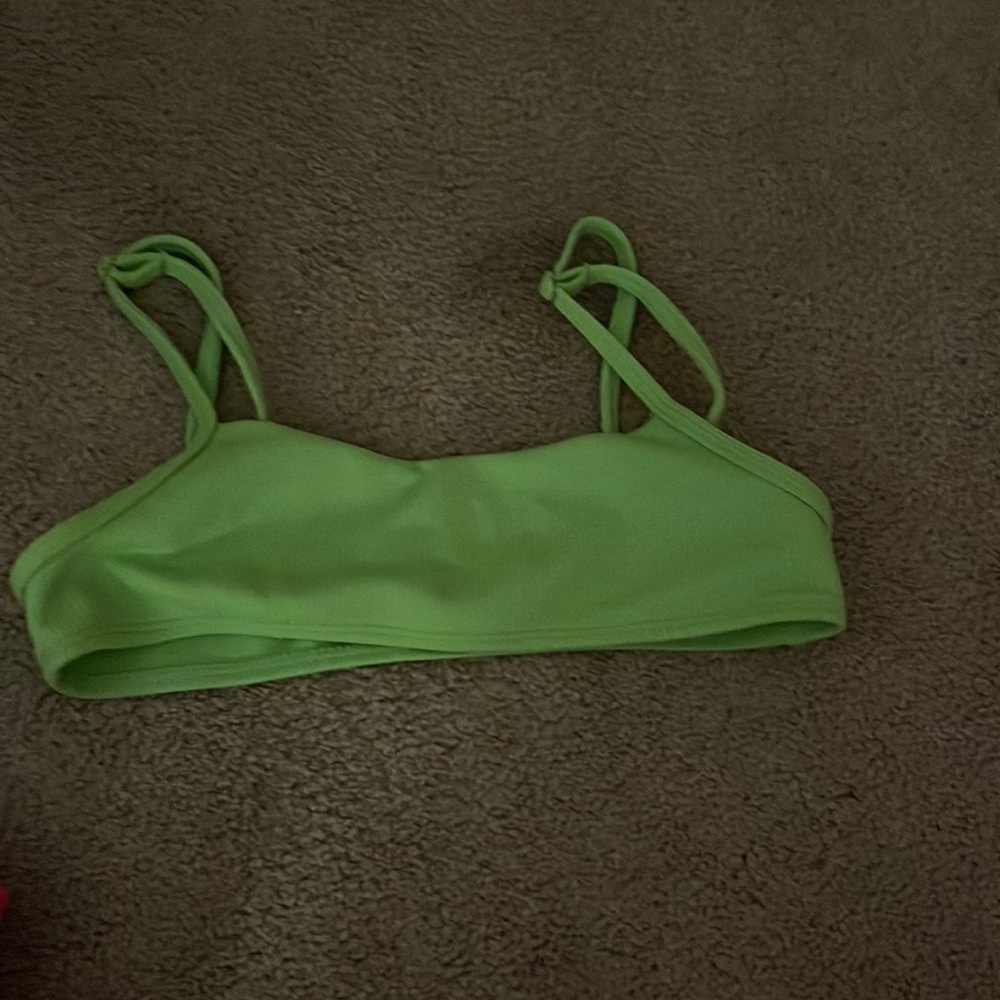 Sunny bunny neon green bikini top